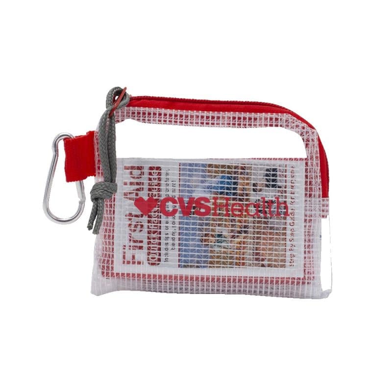 First Aid Kit In A Zippered Clear Nylon Bag - 4
